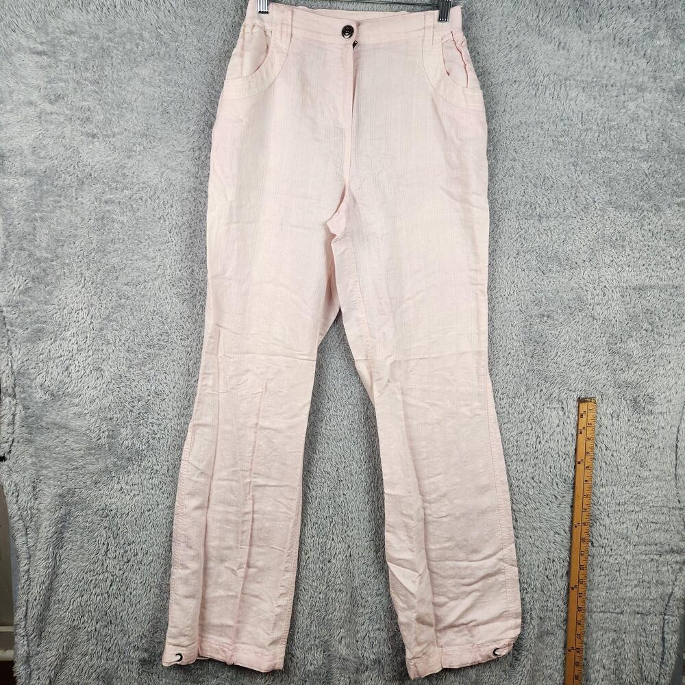 Vintage Soft Surroundings Pants Womens Small Tall Pink Linen Chino Straight Y2k